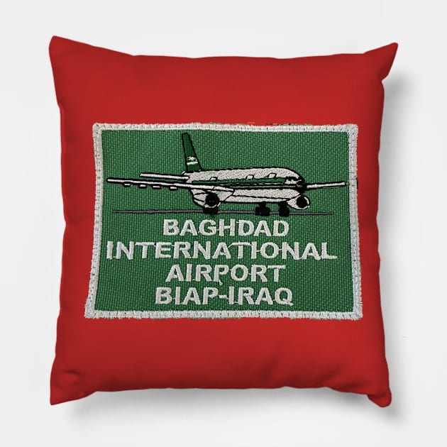 Baghdad International Airport Patch Pillow by Limb Store