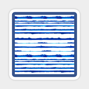 Blue Watercolor Stripes Magnet