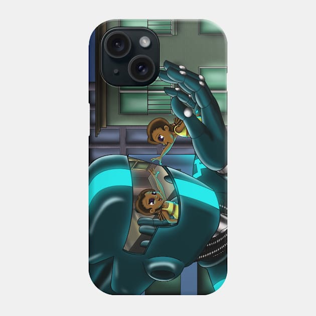 African American Girl and Robot Phone Case by treasured-gift