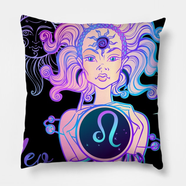 Leo Astrology Horoscope Zodiac Birth Sign Gift for Women Pillow by xena