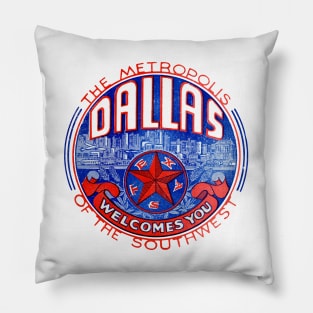 Old School Dallas Texas Pillow