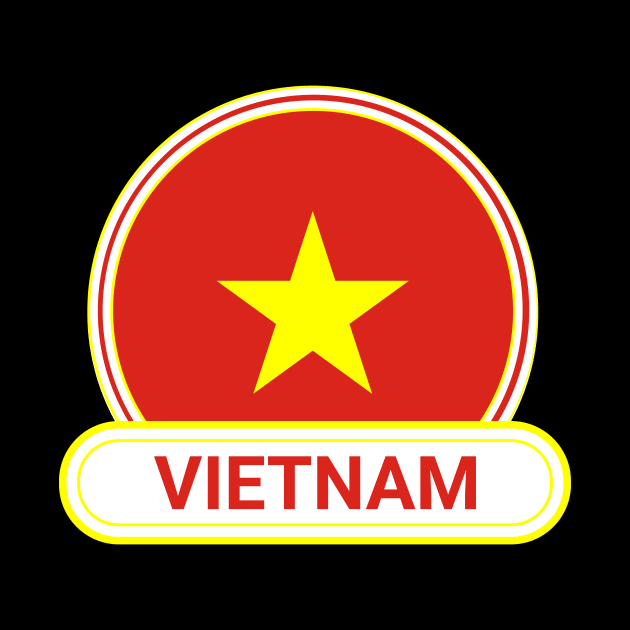 Vietnam Country Badge - Vietnam Flag by Yesteeyear