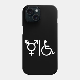 Gender Neutral and Whelchair Inclusive Bathroom Sign Phone Case