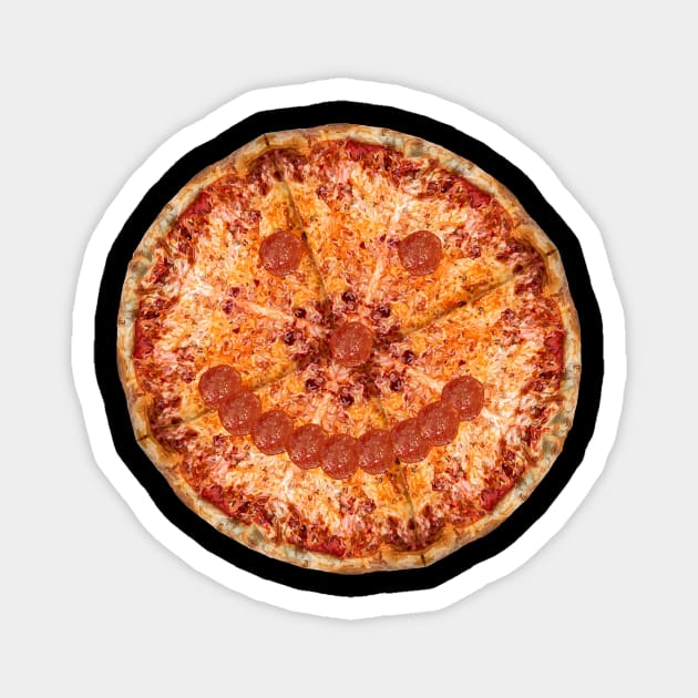 Smiling Pepperoni and Cheese Pizza Pie Face Magnet by Art by Deborah Camp