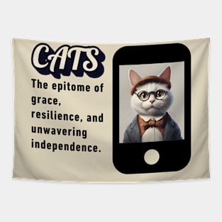 Cats: The Epitome of Grace (Motivational and Inspirational Quote) Tapestry