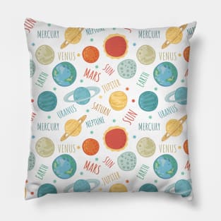 Cute planets in space pattern Pillow