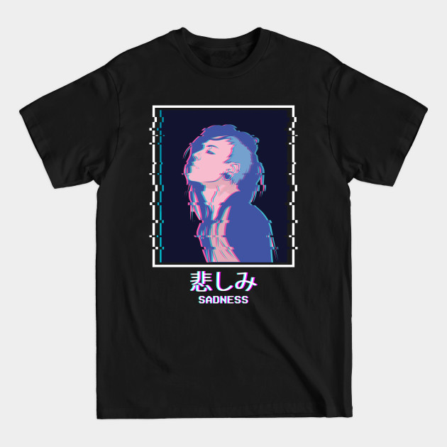 Discover Sadness Sad Anime Girl Punk Emo Vaporwave Weeb - Aesthetic Anime - T-Shirt