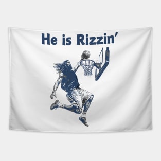 He Is Rizzin' Christian Juses Basketbal Happy Easter Retro Tapestry