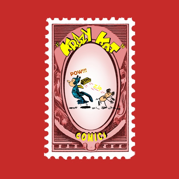 krazy kat postage stamp by enyeniarts