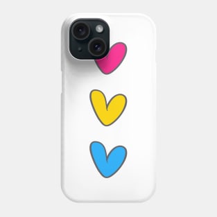 Pansexual hearts flag Phone Case