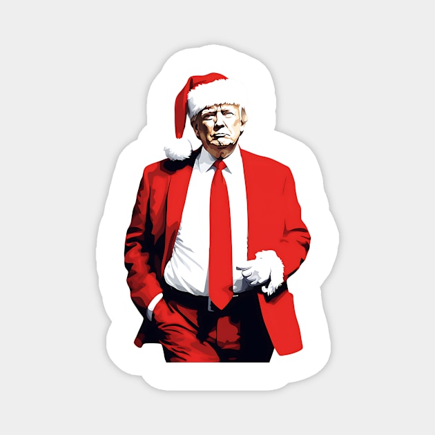 Trump in red suite as Santa Magnet by UmagineArts