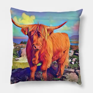 highland cow Pillow