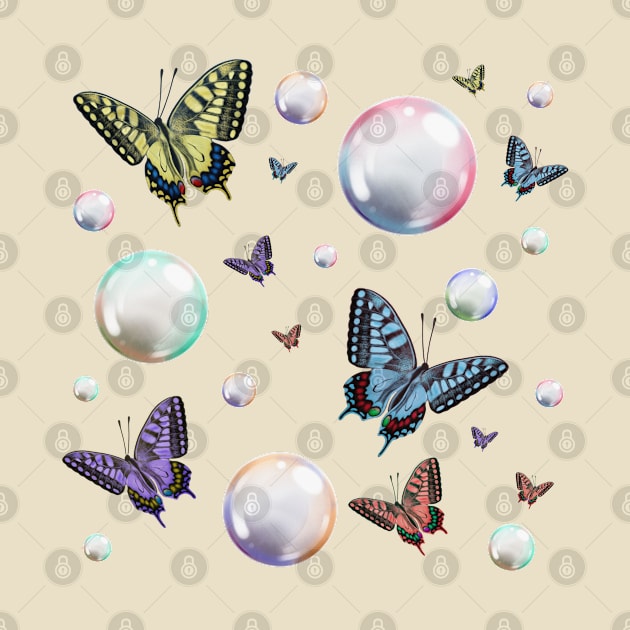 Butterflies with Bubbles by DeneboArt