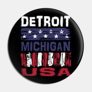 Detroit Michigan USA T-Shirt Pin