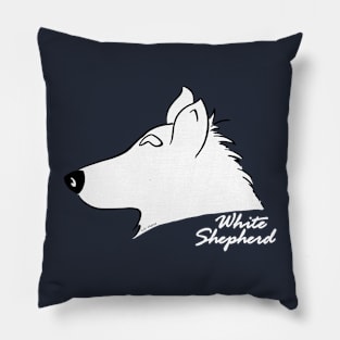 White Shepherd silhouette Pillow