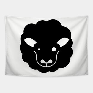 Black Fluffy Sheep double-sided Tapestry