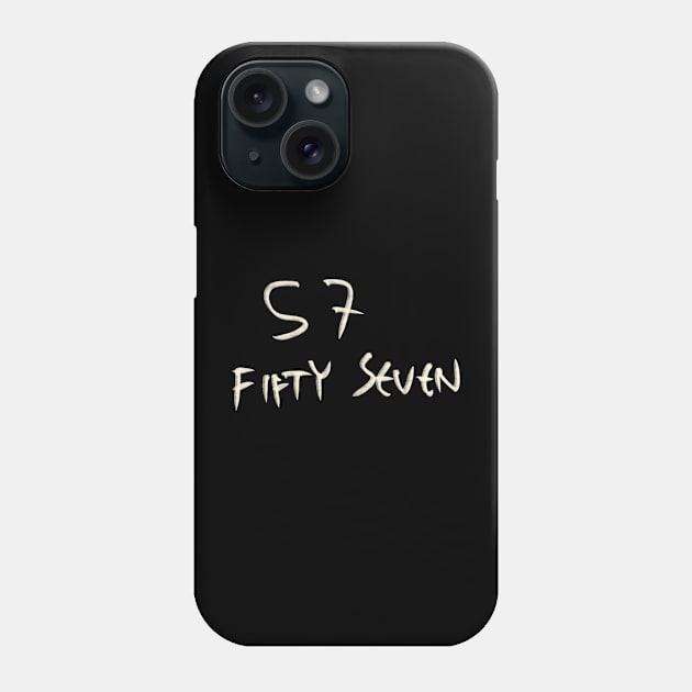 Hand Drawn Letter Number 57 Fifty Seven Phone Case by Saestu Mbathi