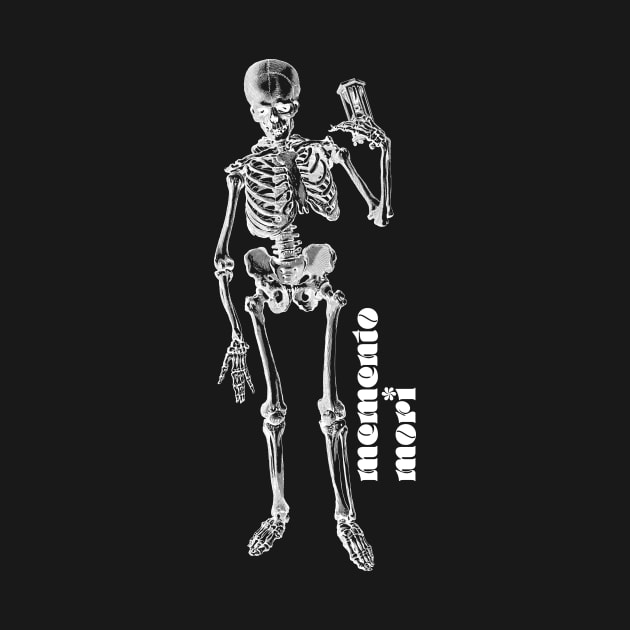 Memento Mori Vintage Stoic Skeleton Illustration Graphic by k85tees