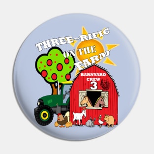 Kids Birthday 3 year old Farming Themed Birthday Party Pin