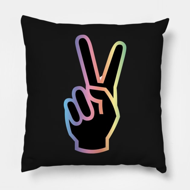 Peace Fingers Pillow by marissasiegel