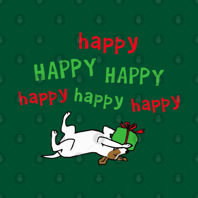 Jack Russell Terrier Happy Christmas Cute Dog by Coffee Squirrel