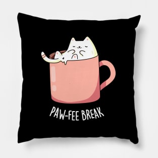 Pawfee Break Cute Coffee Cat Pun Pillow