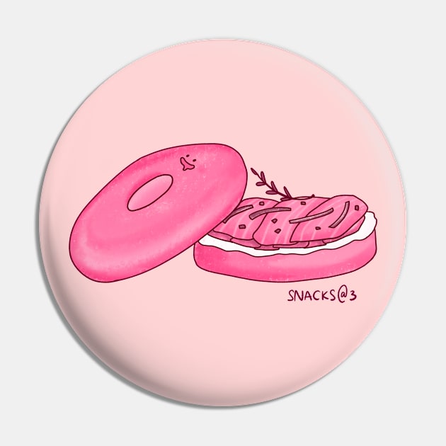 Salmon Bagel in PINK Pin by Snacks At 3