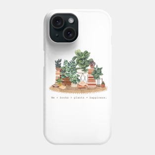 Books and plants illustration Phone Case