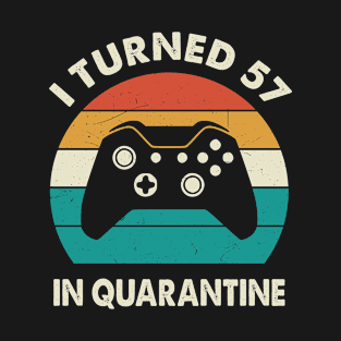 I Turned 57 In Quarantine - Sunset Retro Vintage 1963 57th Birthday Gift T-Shirt