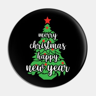 Merry Christmas and Happy New Year Pin