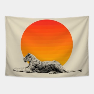 A Lion in the sun Tapestry