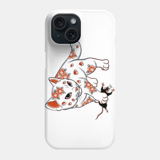 Kawaii tattoed cat Phone Case