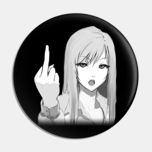 Middle finger anime kawaii girl Pin