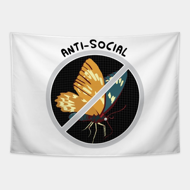 Anti-Social Social Club : Anti-Social Butterfly Edition Tapestry by Crafting Yellow