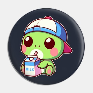 Cute Frog Drinking Milk Kawaii Anime Toad Pin