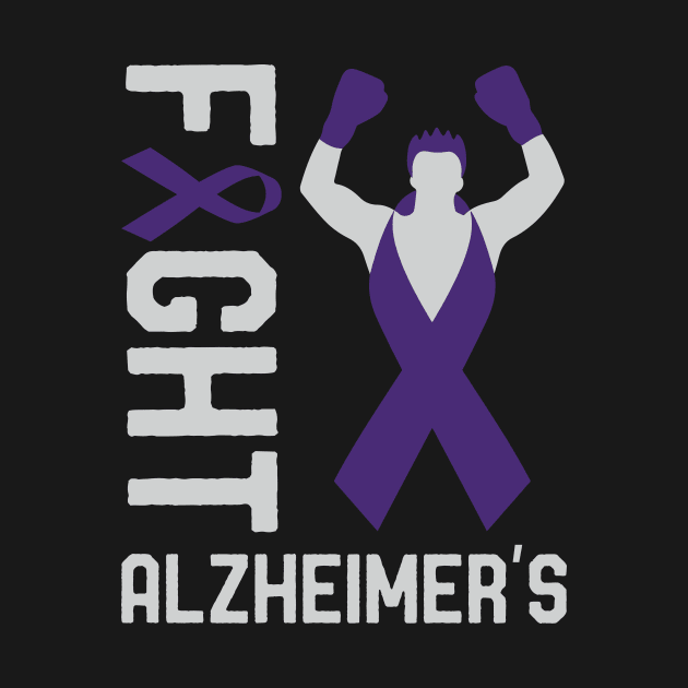 Fight Alzheimer's Awareness Month Ribbon Fighter Survivors by mrsmitful01