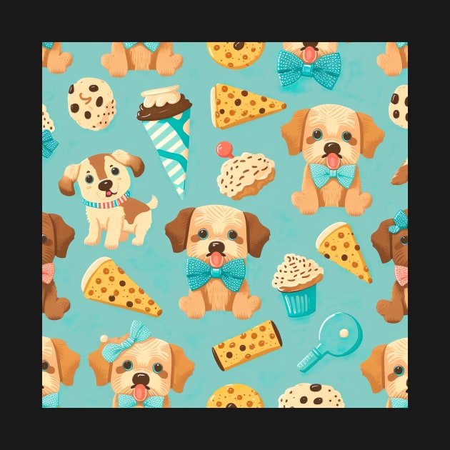 Puppies and treats pattern by Stickandteach