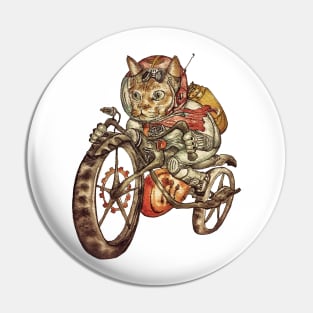 Berserk Steampunk Motorcycle Cat Pin