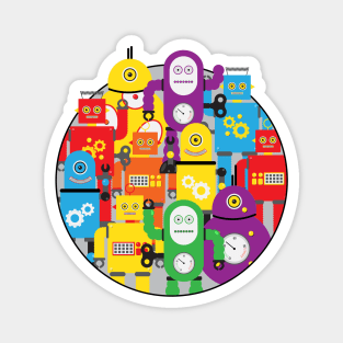 Retro Toy Robot Cartoon Characters Magnet