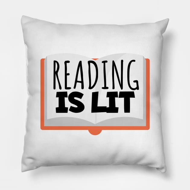 Bookworm reading is lit Pillow by maxcode