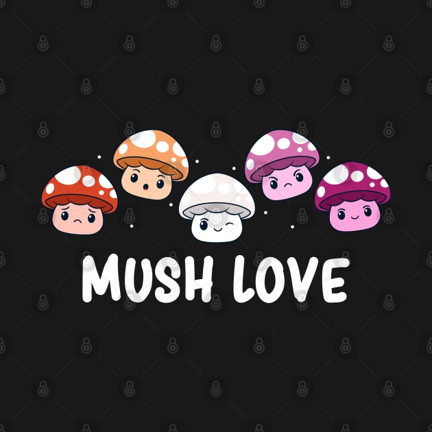 Subtle Lesbian Pride Flag Cute Mushroom Kawaii Fungi by Graphic Monster