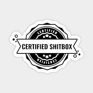 Certified Shitbox - Black Label With Stars And Black Text Circle Design Magnet