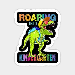 Family Roaring Into Kindergarten T-Rex Back To School Gift Premium Magnet