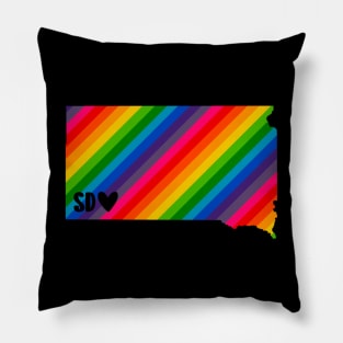 USA States: South Dakota (rainbow) Pillow