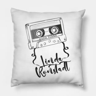 Good Vibes Linda Ronstadt // Retro Ribbon Cassette Pillow