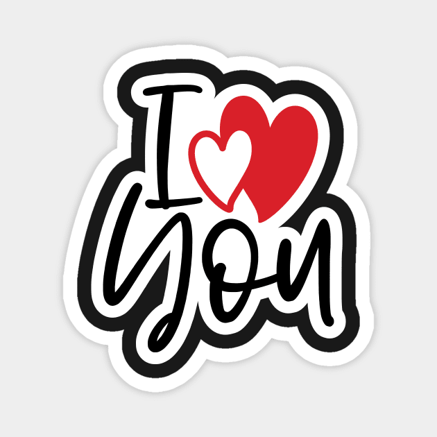 Valentine's Day Sticker - I Love You Magnet by Lemonflowerlove