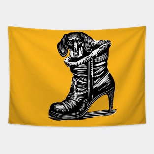 Dachshund Dog on a boot Tapestry