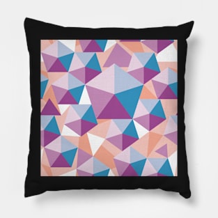 Flowing polychrome pentagons blue Pillow