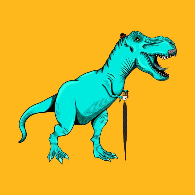 Tea Rex Teal by jamieroberts