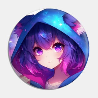 Galaxy Anime Girl Pin